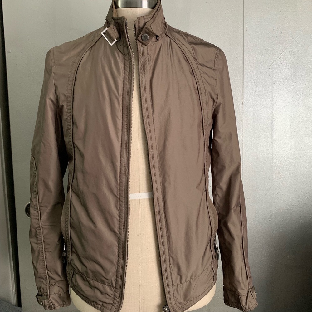 Men’s Zara Nylon Mock Neck Moto Bomber Jacket